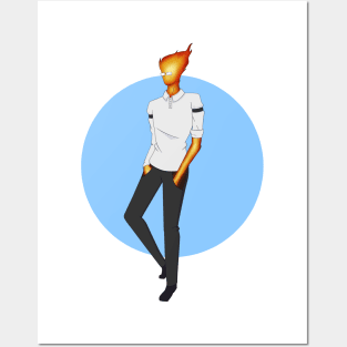 Grillby, fireman from Snowdin Posters and Art